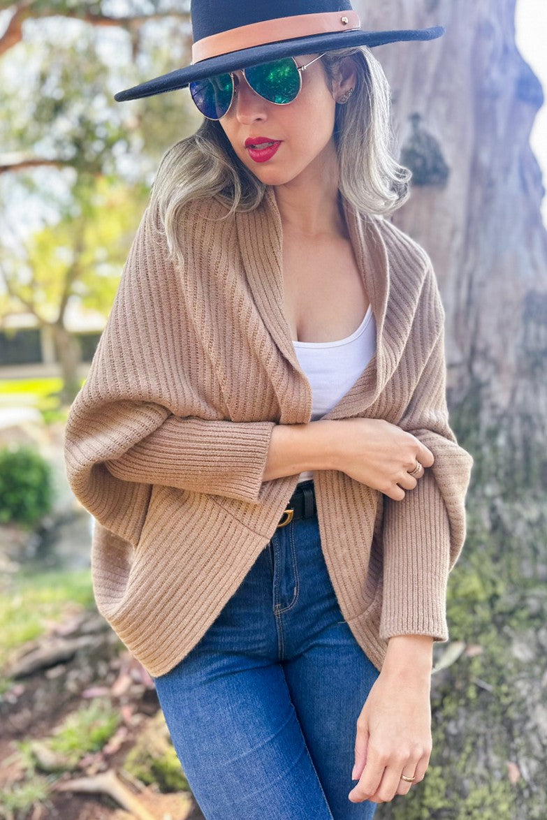 Soft Rib Knitted Shrug Cardigan