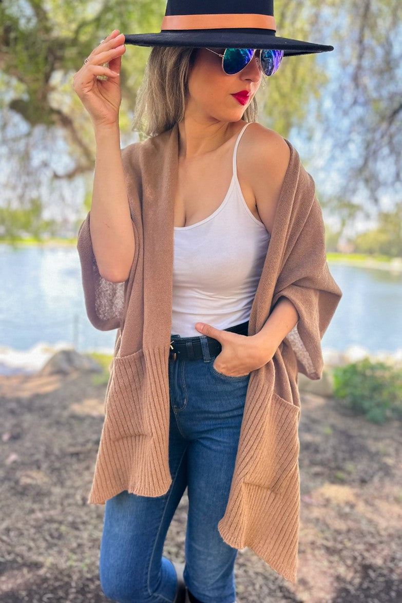 Soft Rib Knitted Shrug Cardigan